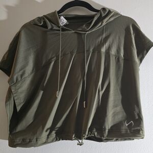 Stylish Olive Green Hooded Muscle Tee